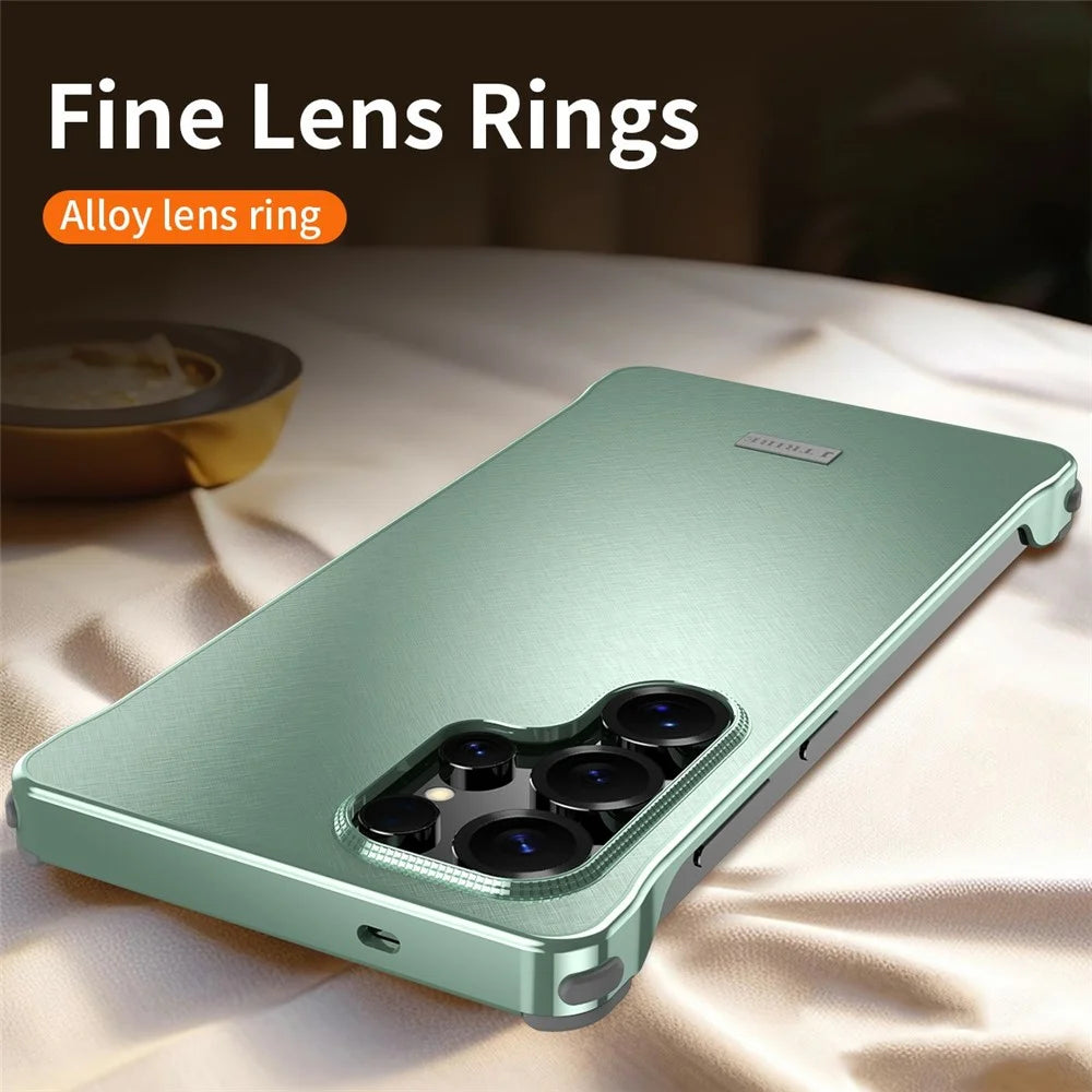 For Samsung Galaxy S23 Ultra Case PC + Silicone + Alloy Matte Phone Cover - Titanium - 5