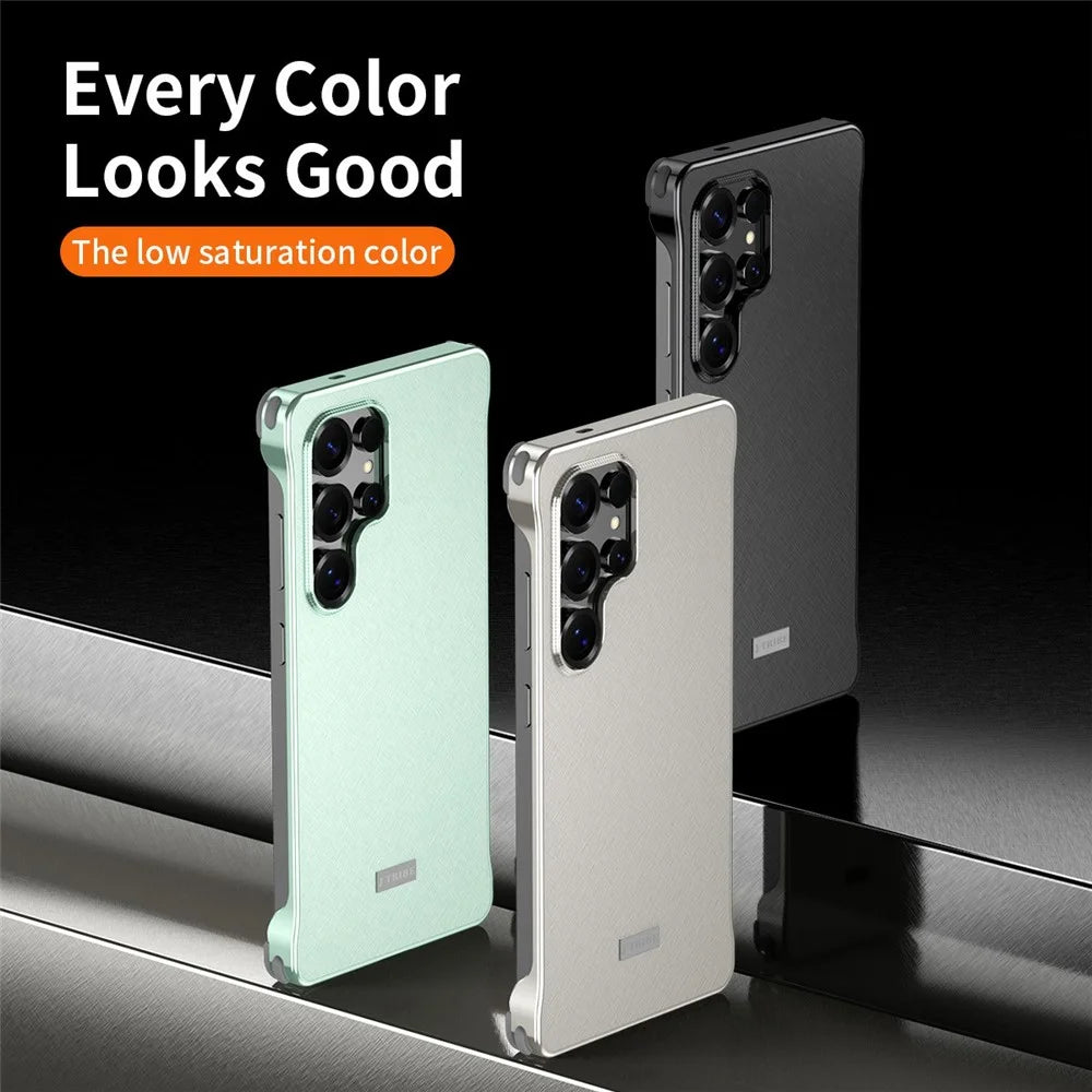 For Samsung Galaxy S23 Ultra Case PC + Silicone + Alloy Matte Phone Cover - Titanium - 6