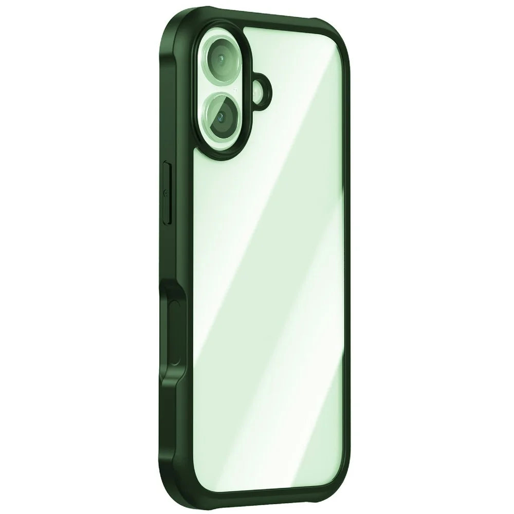 For iPhone 17 Case Double-Sided Tempered Glass + Silicone + TPU Phone Cover - Midnight Green - 1