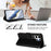 For Samsung Galaxy S25 Ultra Wallet Case with Wrist Strap Love Cat Pattern Imprint Leather Phone Cover - Black - 4