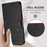 For iPhone 17e / 16e Wallet Case with Wrist Strap Love Cat Pattern Imprint Leather Phone Cover - Black - 7