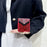For Samsung Galaxy Z Flip7 5G Case Stone Decor Glitter Leopard Splicing Plush PC Phone Cover - Red - 3