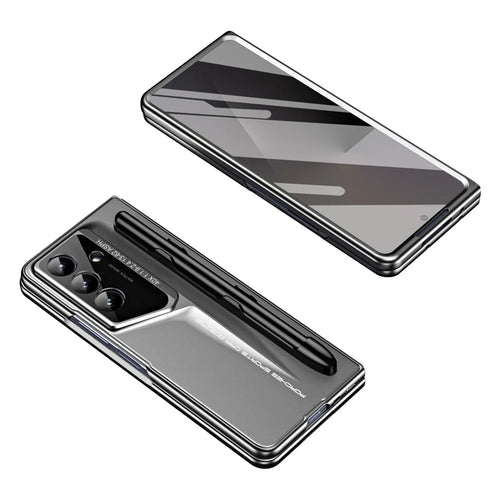 918 Series for Samsung Galaxy Z Fold7 5G Case PC Phone Cover with Tempered Glass Film / Stylus - Tarnish - 1