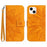 Flip Phone Case for iPhone 14, HT04 Imprinted Sunflower Adjustable Stand PU Leather Skin-Touch Magnetic Wallet Cover with Strap - Yellow - 1