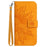 Flip Phone Case for iPhone 14, HT04 Imprinted Sunflower Adjustable Stand PU Leather Skin-Touch Magnetic Wallet Cover with Strap - Yellow - 7