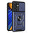 AMORUS For Samsung Galaxy S25+ Case Kickstand PC + TPU Phone Cover with Camera Lens Slider - Blue - 1
