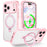 For iPhone 17 Pro Case Skin Touch Solid Color TPU + PC Phone Cover with Magnetic Kickstand - Pink - 1