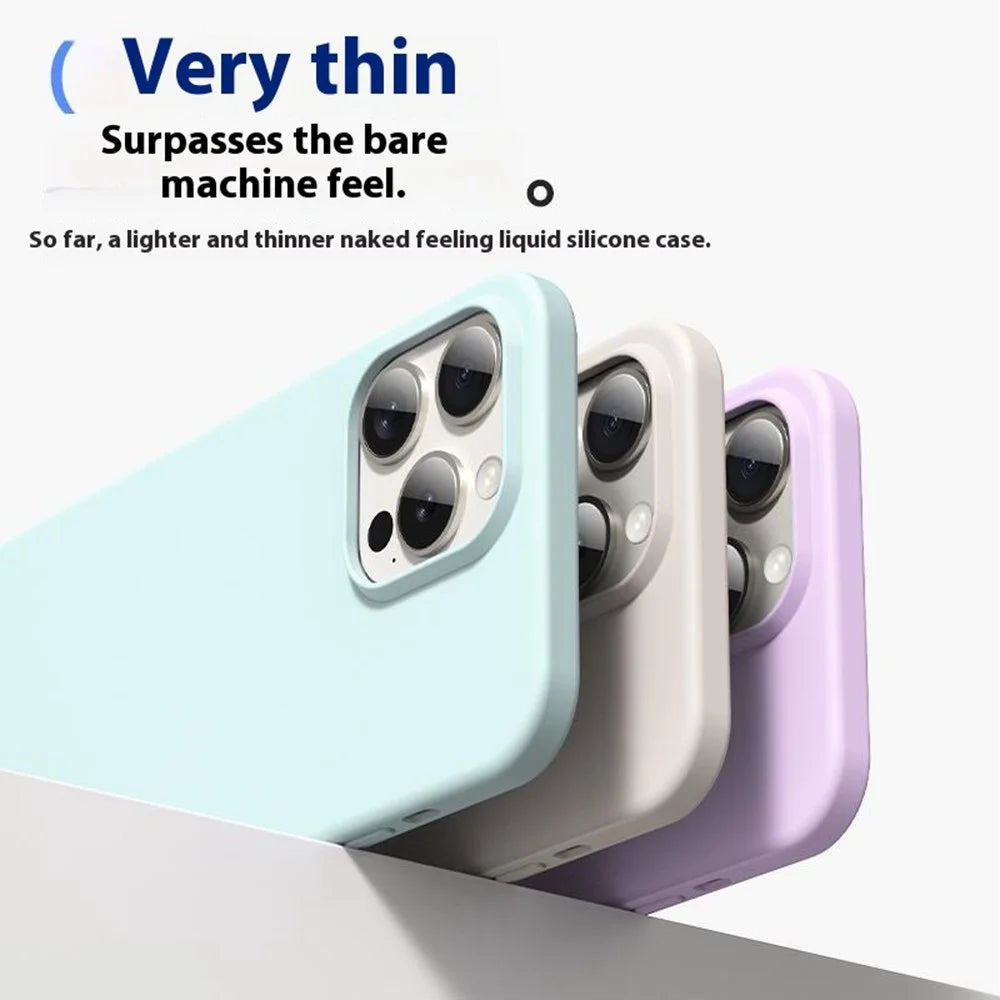 For iPhone 15 Pro Max Case Ultra Thin Liquid Silicone + PC Anti-Scratch Phone Cover - Antique White - 5