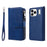 For iPhone 18 Pro / 17 Pro Magnetic Leather Case Mobile Cover with Detachable Zipper Wallet Strap - Blue - 1
