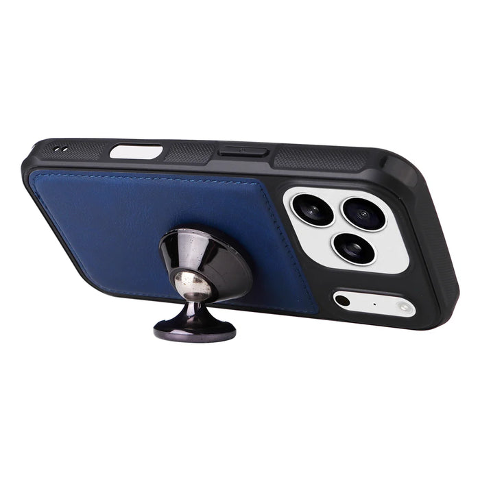 For iPhone 18 Pro / 17 Pro Magnetic Leather Case Mobile Cover with Detachable Zipper Wallet Strap - Blue - 6