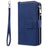 For iPhone 18 Pro / 17 Pro Magnetic Leather Case Mobile Cover with Detachable Zipper Wallet Strap - Blue - 7
