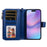For iPhone 17 Magnetic Leather Case Mobile Cover with Detachable Zipper Wallet Strap - Blue - 2