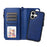 For iPhone 17 Magnetic Leather Case Mobile Cover with Detachable Zipper Wallet Strap - Blue - 5