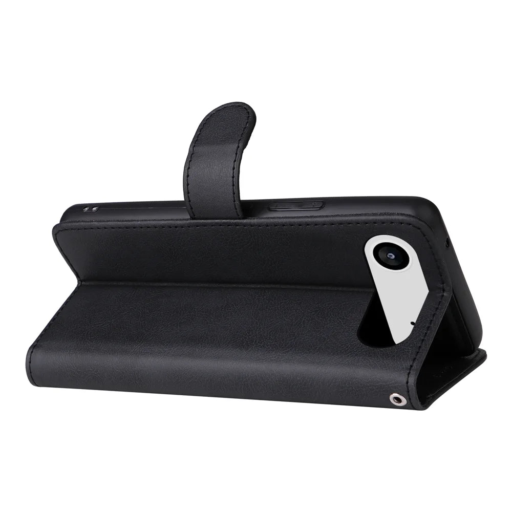 For iPhone Air Case 2 in 1 Detachable Magnetic Leather Wallet Mobile Cover with Strap - Black - 7