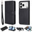 For iPhone 18 Pro / 17 Pro Case 2 in 1 Detachable Magnetic Leather Wallet Mobile Cover with Strap - Black - 1