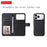 For iPhone 18 Pro / 17 Pro Case 2 in 1 Detachable Magnetic Leather Wallet Mobile Cover with Strap - Black - 2