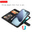 For iPhone 18 Pro / 17 Pro Case 2 in 1 Detachable Magnetic Leather Wallet Mobile Cover with Strap - Black - 3
