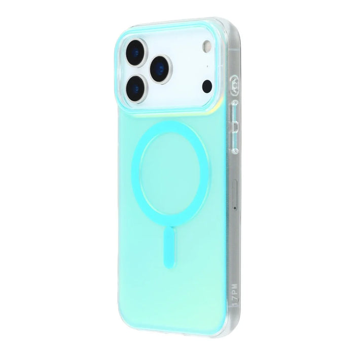 For iPhone 18 Pro Max / 17 Pro Max Case Compatible with MagSafe TPU + PC Iridescent Aesthetic Phone Cover - Blue - 4