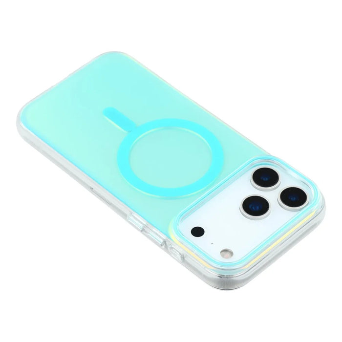For iPhone 18 Pro Max / 17 Pro Max Case Compatible with MagSafe TPU + PC Iridescent Aesthetic Phone Cover - Blue - 6
