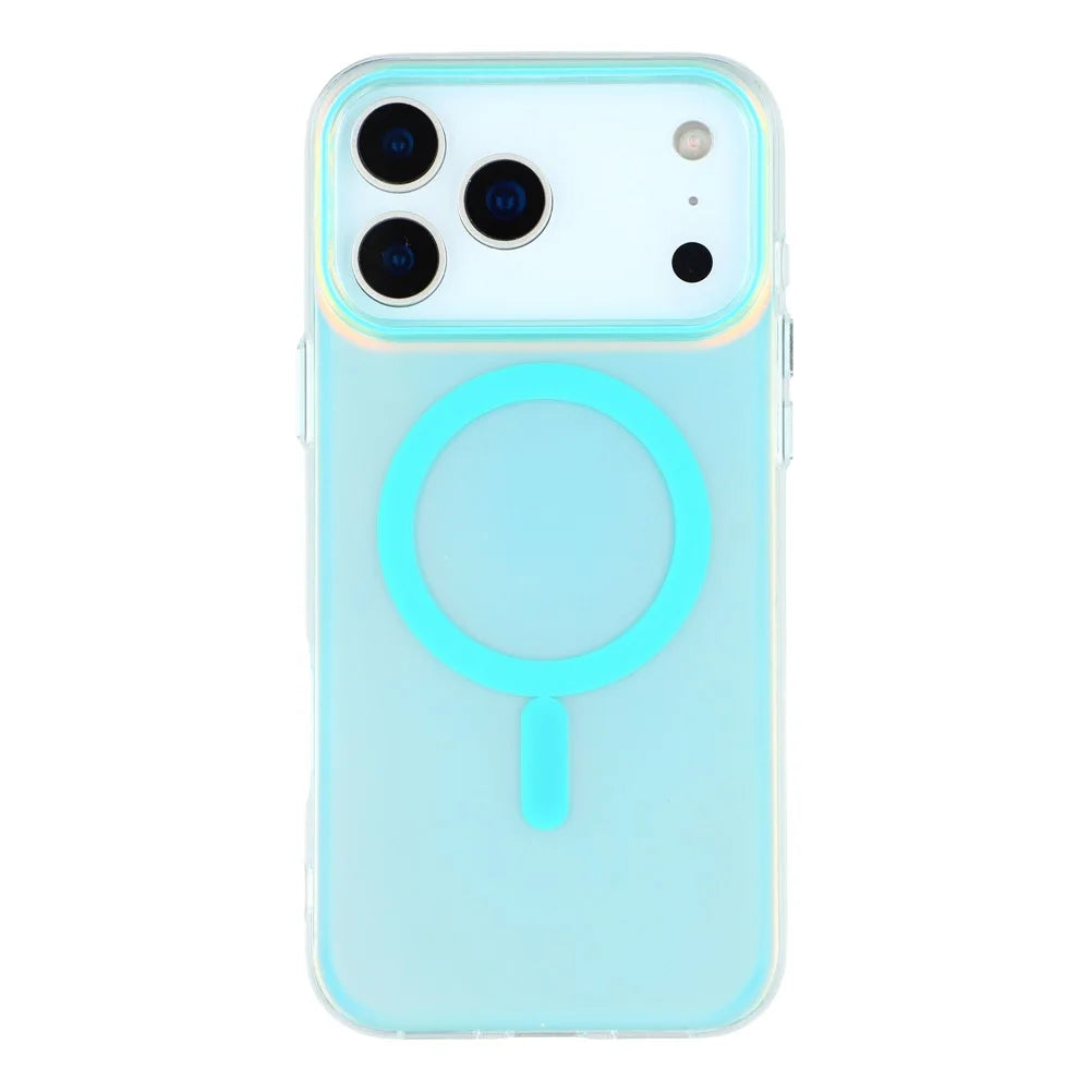 For iPhone 18 Pro / 17 Pro Case Compatible with MagSafe TPU + PC Iridescent Aesthetic Phone Cover - Blue - 3