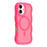 For iPhone 17 Case Compatible with MagSafe TPU + PC Phone Back Cover Skin Touch Wave Shape - Rose - 1