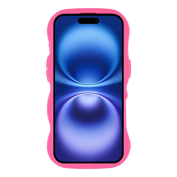 For iPhone 17 Case Compatible with MagSafe TPU + PC Phone Back Cover Skin Touch Wave Shape - Rose - 2