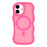 For iPhone 17 Case Compatible with MagSafe TPU + PC Phone Back Cover Skin Touch Wave Shape - Rose - 3