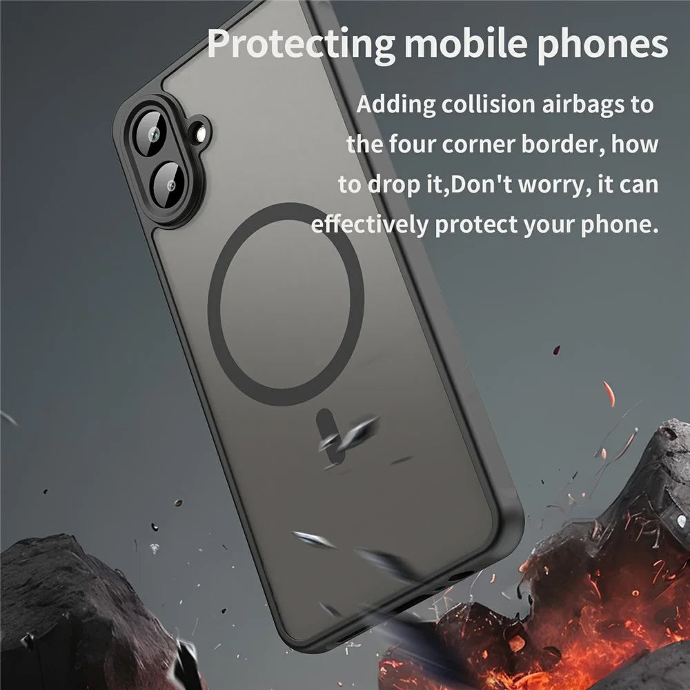 For Samsung Galaxy A08 5G / A08 4G / A07 5G / A07 4G Magnetic Case Anti Drop PC + TPU Phone Cover - Black - 3