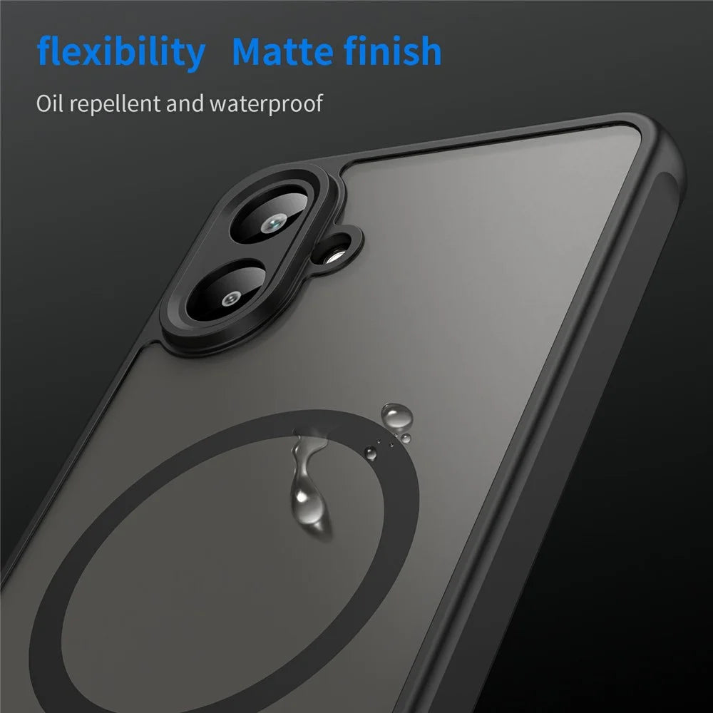 For Samsung Galaxy A08 5G / A08 4G / A07 5G / A07 4G Magnetic Case Anti Drop PC + TPU Phone Cover - Black - 6