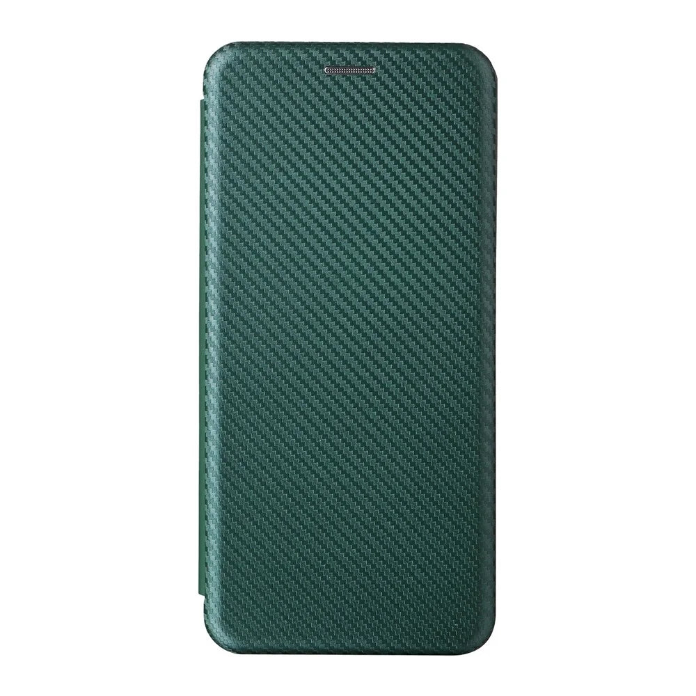 For Kantan Sumaho 4 A402ZT Case Carbon Fiber Texture Drop-Proof PU Leather Phone Cover - Green - 7