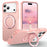 For iPhone 17 Pro Case Magnetic Kickstand TPU + PC Shockproof Hybrid Phone Cover - Pink - 1