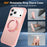 For iPhone 17 Pro Case Magnetic Kickstand TPU + PC Shockproof Hybrid Phone Cover - Pink - 2