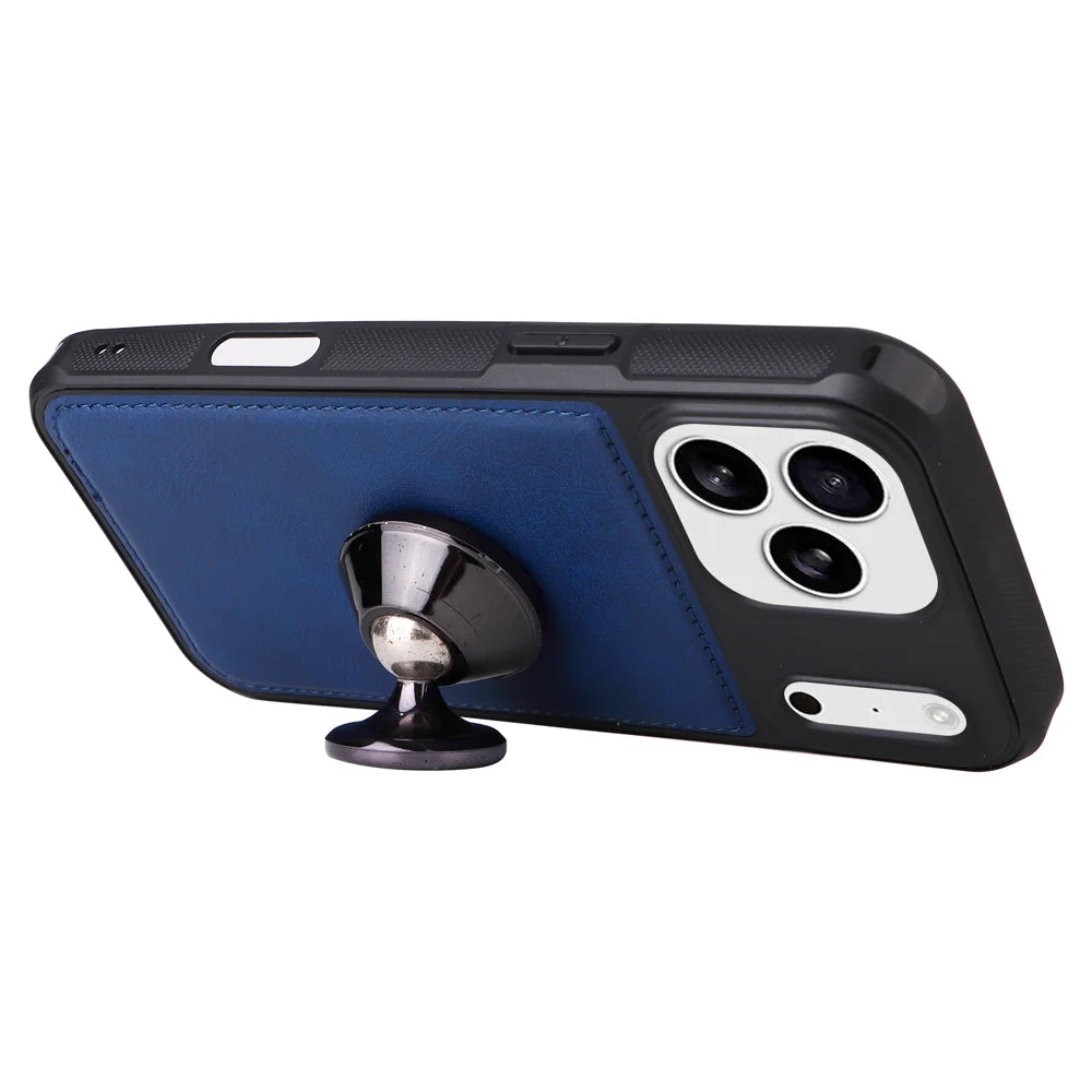 For iPhone 18 Pro Max / 17 Pro Max Magnetic Leather Case Mobile Cover with Detachable Zipper Wallet Strap - Blue - 5