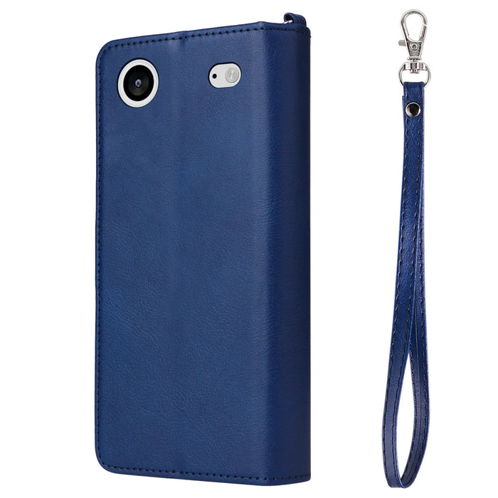 For iPhone Air Magnetic Leather Case Mobile Cover with Detachable Zipper Wallet Strap - Blue - 7