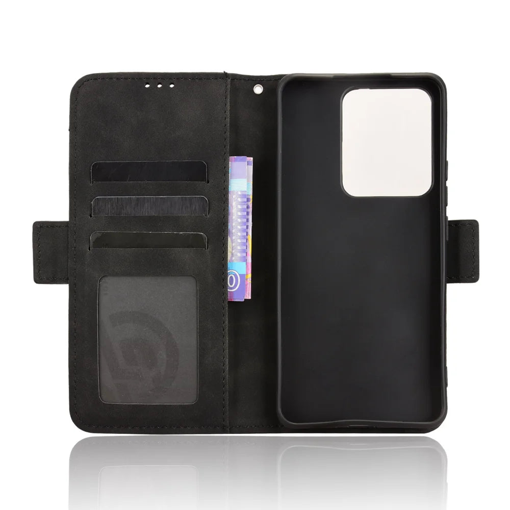 For Realme 15 5G / Realme 15 Pro 5G Leather Case Phone Wallet Cover with Multiple Card Slots - Black - 5