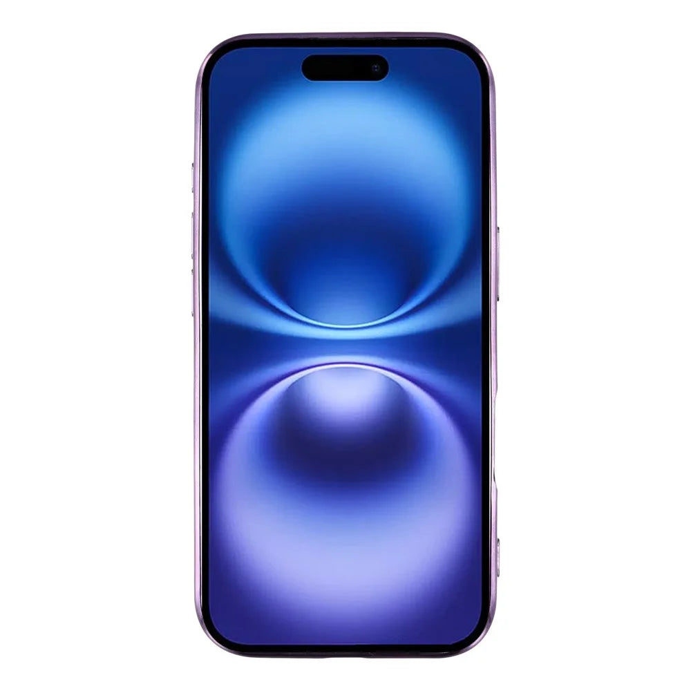 WANLONFENG For iPhone 17 Magnetic Case  Full Protection Electroplated TPU Cover with Tempered Glass - Dark Purple - 2