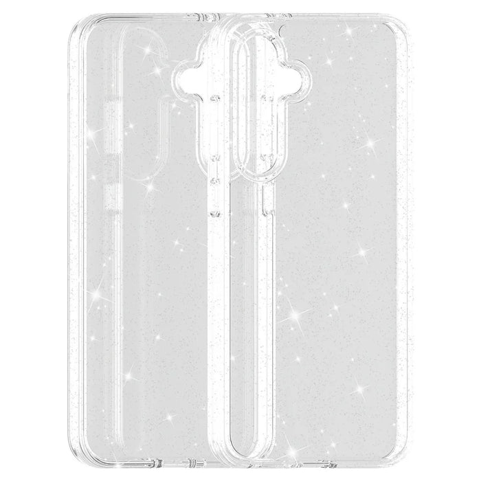 For Samsung Galaxy S25 FE Case Sparkly Powder Glitter Shiny Soft TPU + Hard PC Back Cover - White - 2