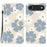 For iPhone Air Wallet Case Pattern Printing Leather Stand Phone Cover with Strap - Blue Daisy - 1