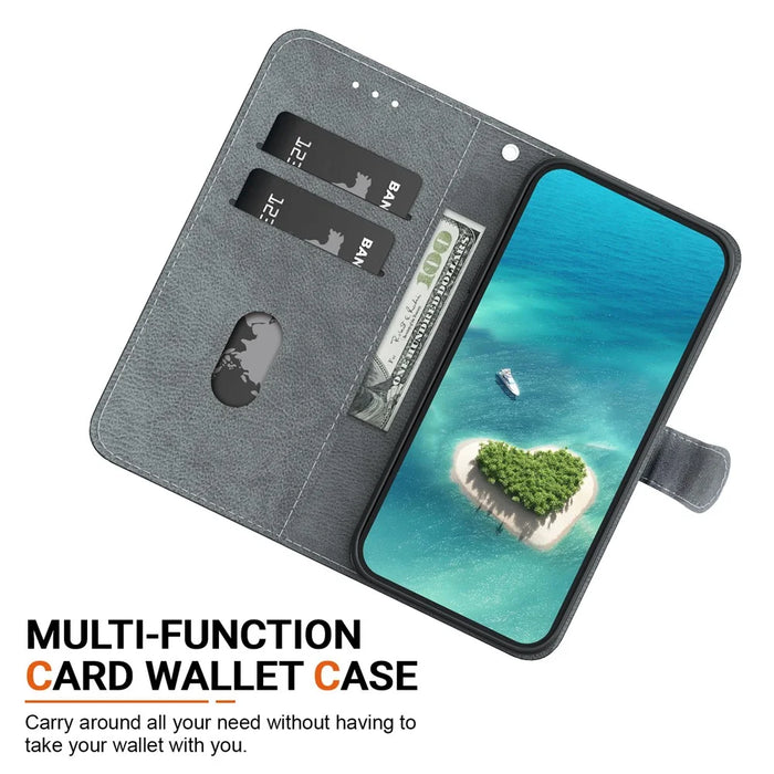 For iPhone Air Wallet Case Pattern Printing Leather Stand Phone Cover with Strap - Blue Daisy - 2