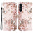 For Samsung Galaxy S25 FE Wallet Case Pattern Printing Leather Stand Phone Cover with Strap - Pink Butterfly - 1