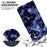 For Samsung Galaxy A56 5G Wallet Case Pattern Printing Leather Stand Phone Cover with Strap - Ink Blue Flower - 6