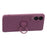 For Samsung Galaxy S25 Edge Silicone Case with Strap Ring Kickstand Phone Cover - Purple - 4