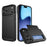 For iPhone 18 Pro Max / 17 Pro Max Case with Sliding Card Holder PC + TPU Phone Back Cover - Black - 1