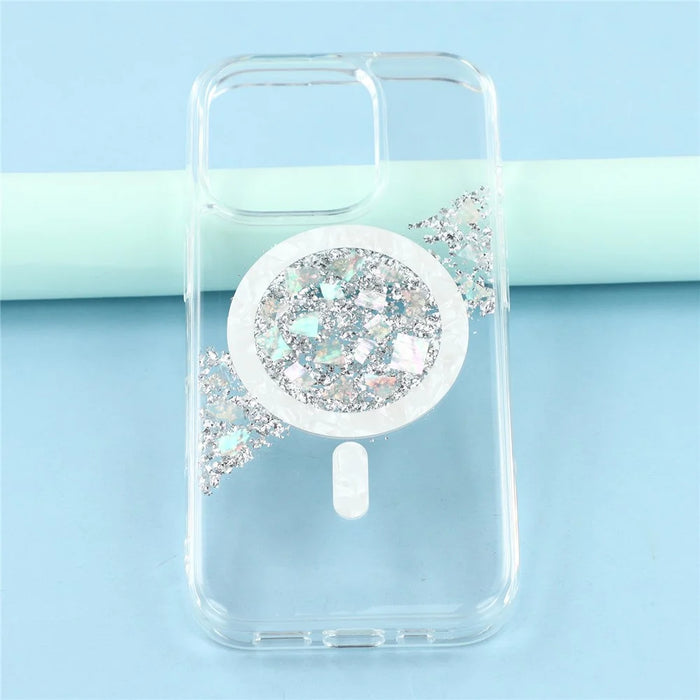 JAUCASE For iPhone 16 Pro Magnetic Case Shell Epoxy Design TPU + PC Phone Back Cover - 6