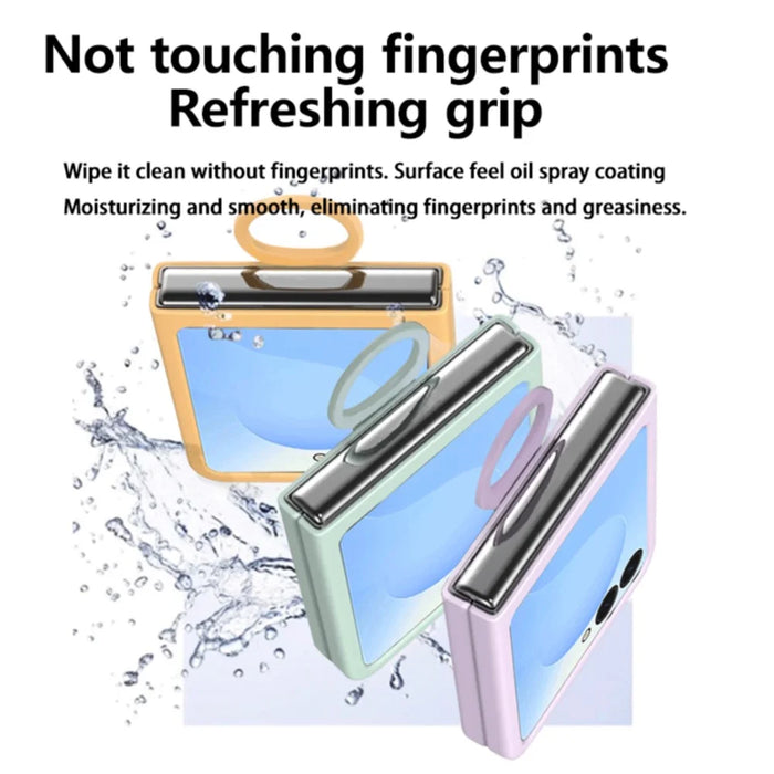 For Samsung Galaxy Z Flip7 5G Case Skin-touch PC + TPU Phone Cover with Ring Holder - Gradient Purple - 7