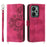 For Realme 15 Pro 5G / 15 5G Case Flower Pattern PU Leather Wallet Phone Cover with Strap - Wine Red - 1