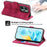 For Realme 15 Pro 5G / 15 5G Case Flower Pattern PU Leather Wallet Phone Cover with Strap - Wine Red - 2