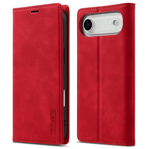 LC.IMEEKE For iPhone Air Case Wallet Microfiber Leather Phone Cover - Red - 1