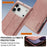 LC.IMEEKE For iPhone 18 Pro Max / 17 Pro Max Case Wallet Microfiber Leather Phone Cover - Rose Gold - 7