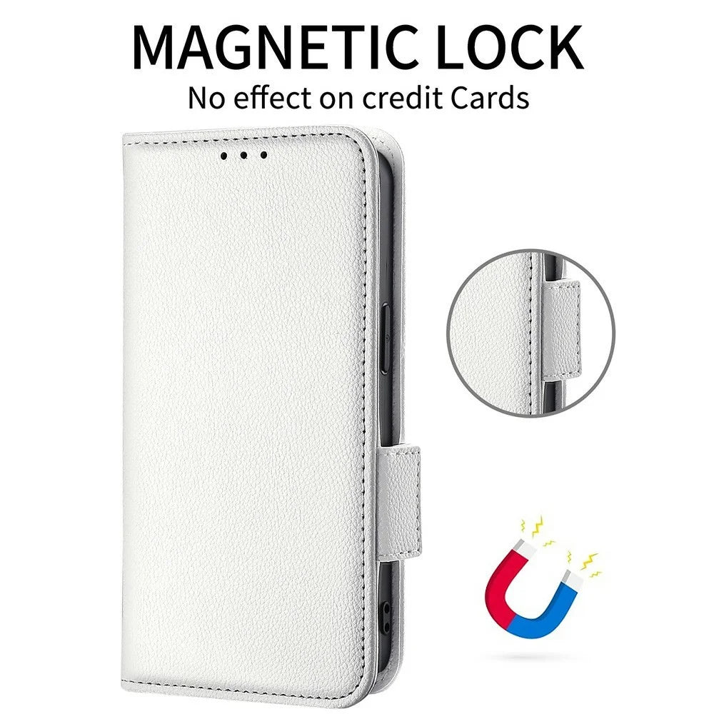 For Realme 15 Pro 5G / 15 5G Case with Wrist Strap Litchi Texture PU Leather Wallet Phone Cover - White - 5